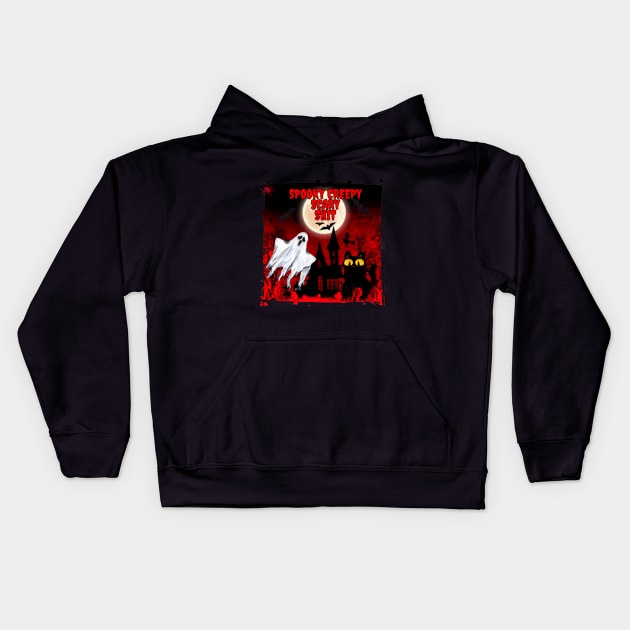 Spooky Creepy Scary Shit Kids Hoodie by Smiling-Faces